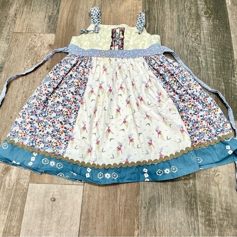 Matilda Jane Platinum Mermaid Floral Size 6 Knot Dress #3/7 RARE!! Special Run